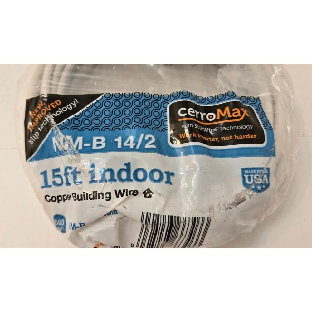 Cerromax 15 ft indoor Copper Building Wire NM-B 14/2 AWG